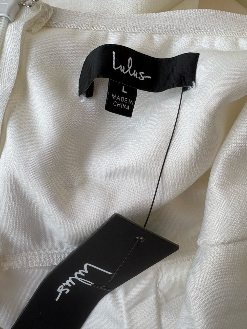 Lulus White Strapless Bow Midi Dress - NWT - Size Large Bridal Event Party - Picture 11 of 12